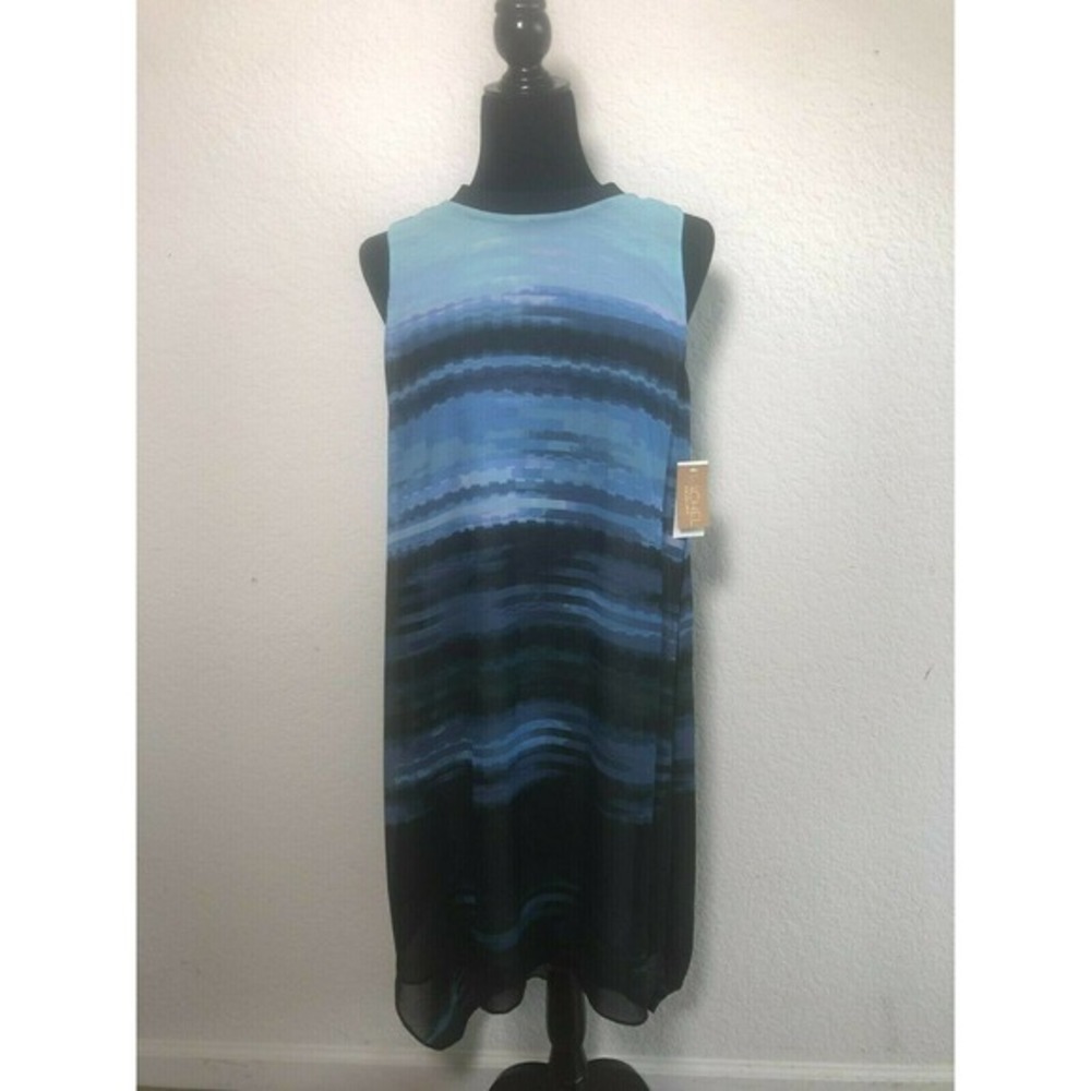 Rachel Roy blue moon summer fully lined sleeveless hi-low long dress‎ size large